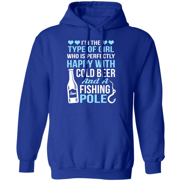 Cold Beer And Fishing Pole T-Shirt CustomCat