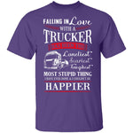 Falling For A Trucker T-Shirt CustomCat