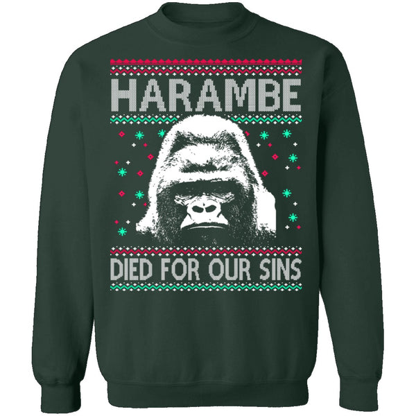Harambe Ugly Christmas Sweater CustomCat