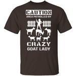 Patrolled By Crazy Goat Lady T-Shirt CustomCat