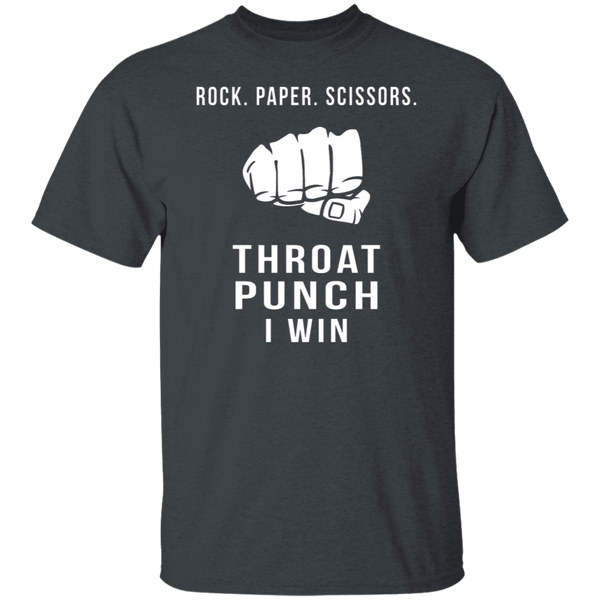 Rock Paper Scissors Throat Punch I Win T-Shirt CustomCat