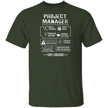 100% Organic Project Manager T-Shirt