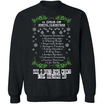 12 Days Of Postal Christmas T-Shirt CustomCat