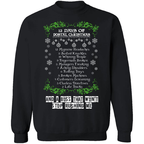 12 Days Of Postal Christmas T-Shirt CustomCat