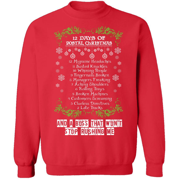 12 Days Of Postal Christmas T-Shirt CustomCat