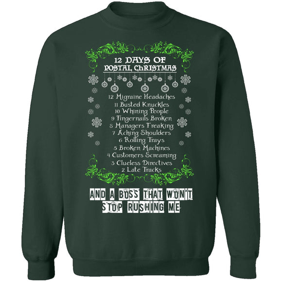 12 Days Of Postal Christmas T-Shirt CustomCat