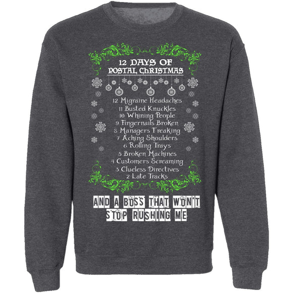 12 Days Of Postal Christmas T-Shirt CustomCat