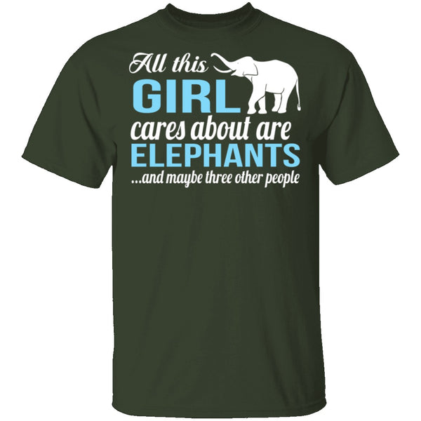 All I Care About Is Elephants T-Shirt CustomCat