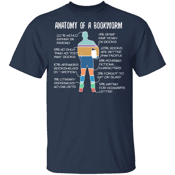 Anatomy Of A Bookworm T-Shirt CustomCat