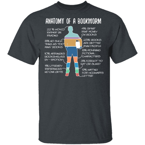 Anatomy Of A Bookworm T-Shirt CustomCat