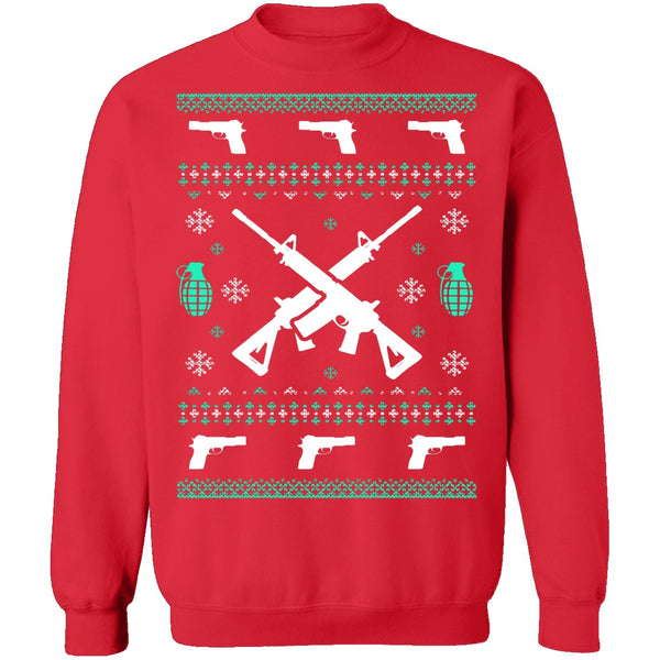 Assault Rifle Ugly Christmas Sweater CustomCat