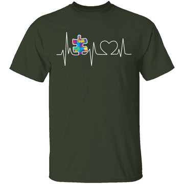 Autism Heartbeat T-Shirt CustomCat