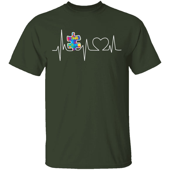 Autism Heartbeat T-Shirt CustomCat