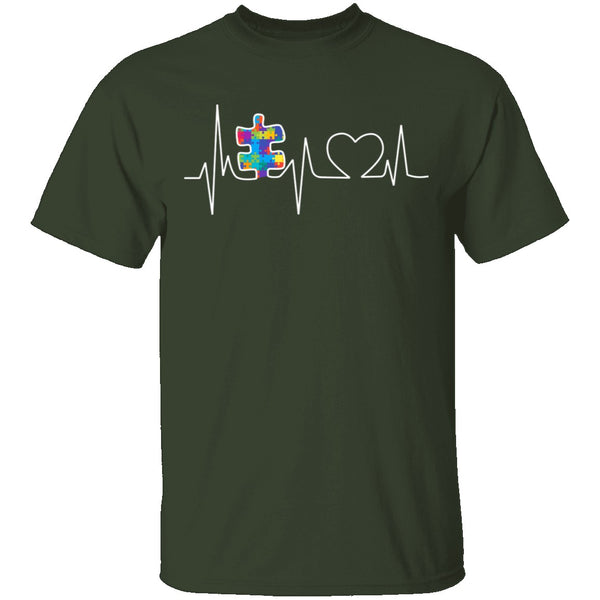 Autism Heartbeat T-Shirt CustomCat