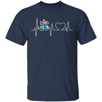 Autism Heartbeat T-Shirt CustomCat