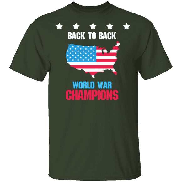 Back To Back World War Champs T-Shirt CustomCat