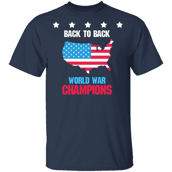 Back To Back World War Champs T-Shirt CustomCat