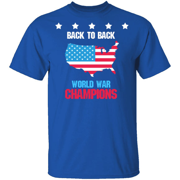Back To Back World War Champs T-Shirt CustomCat