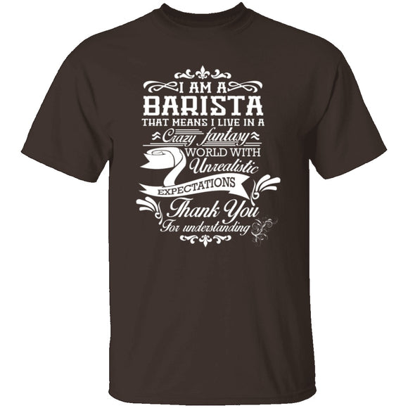 Barista Fantasy World T-Shirt CustomCat