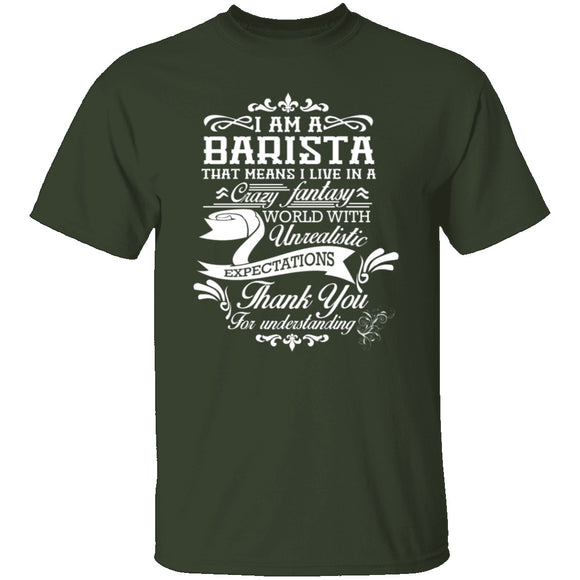 Barista Fantasy World T-Shirt CustomCat