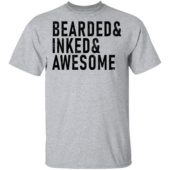 Bearded ' Inked ' Awesome T-Shirt CustomCat