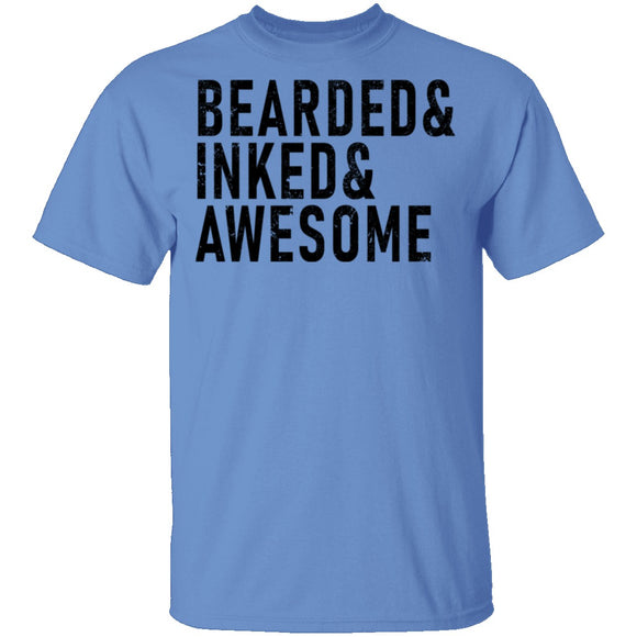 Bearded ' Inked ' Awesome T-Shirt CustomCat