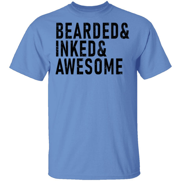 Bearded ' Inked ' Awesome T-Shirt CustomCat