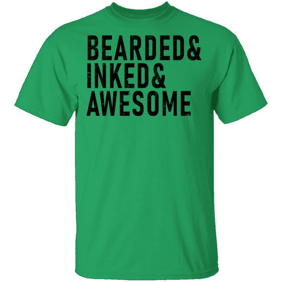 Bearded ' Inked ' Awesome T-Shirt CustomCat