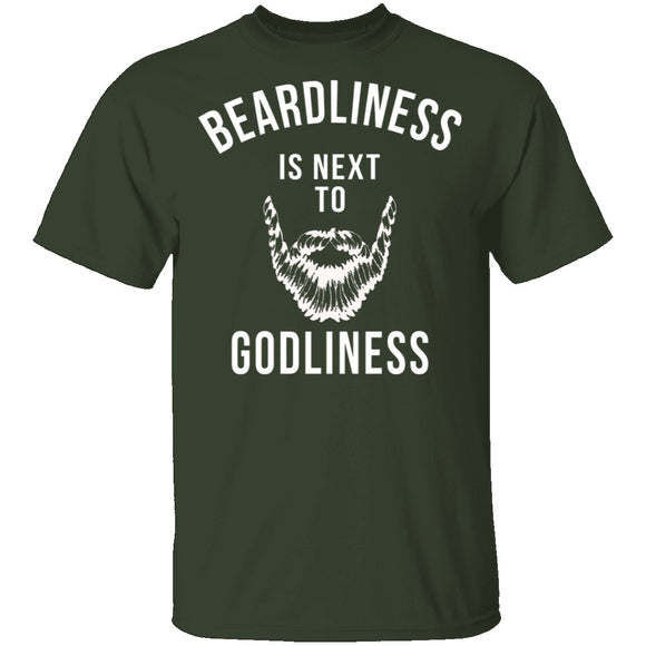 Beardliness Is Next To Godliness T-Shirt CustomCat