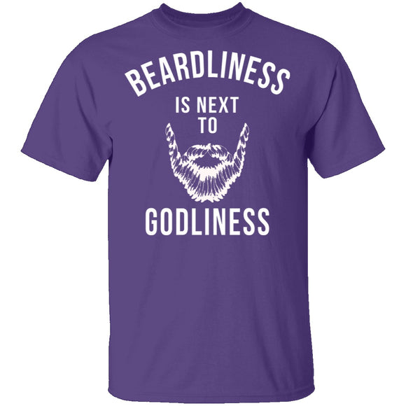 Beardliness Is Next To Godliness T-Shirt CustomCat