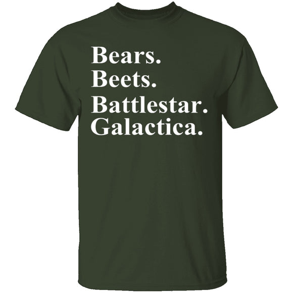 Bears Beets Battlestar Galactica T-Shirt CustomCat