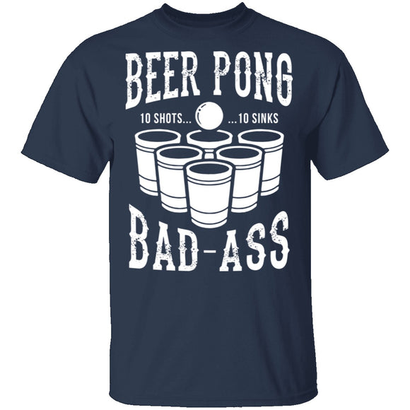 Beer Pong Badass T-Shirt CustomCat