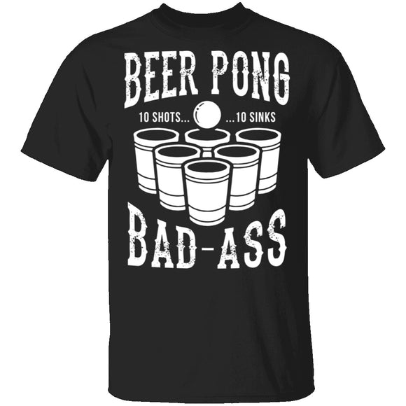 Beer Pong Badass T-Shirt CustomCat