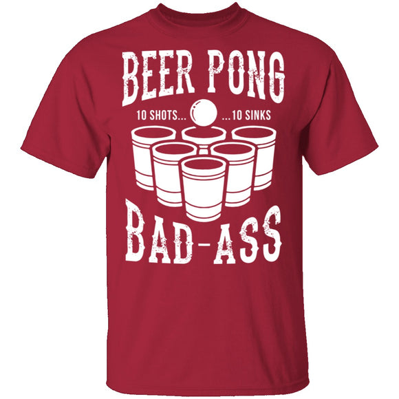 Beer Pong Badass T-Shirt CustomCat
