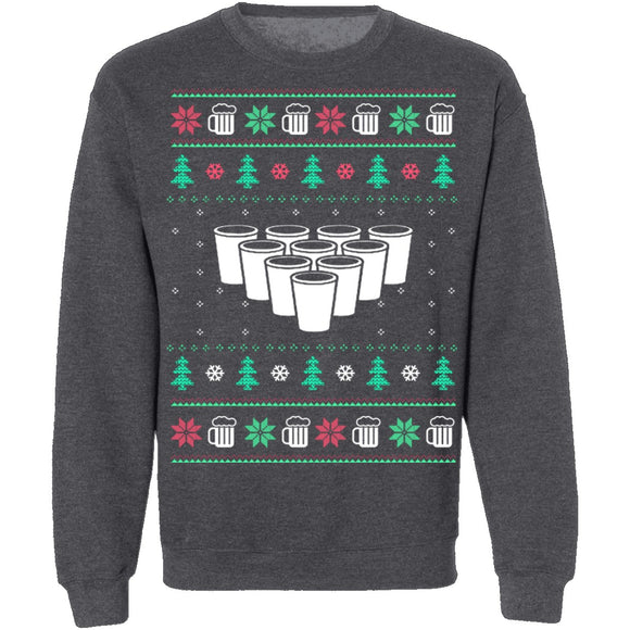 Beer Pong Ugly Christmas Sweater CustomCat