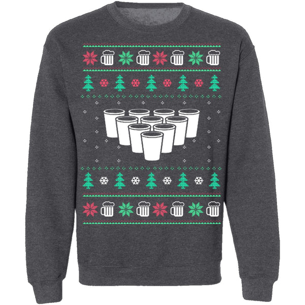 Beer Pong Ugly Christmas Sweater CustomCat