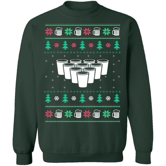 Beer Pong Ugly Christmas Sweater CustomCat