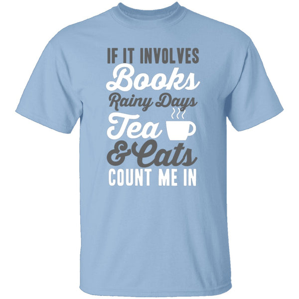 Books Tea & Cats T-Shirt CustomCat