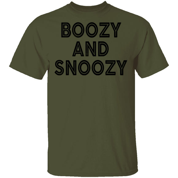 Boozy And Snoozy T-Shirt CustomCat