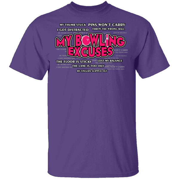 Bowling Excuses T-Shirt CustomCat