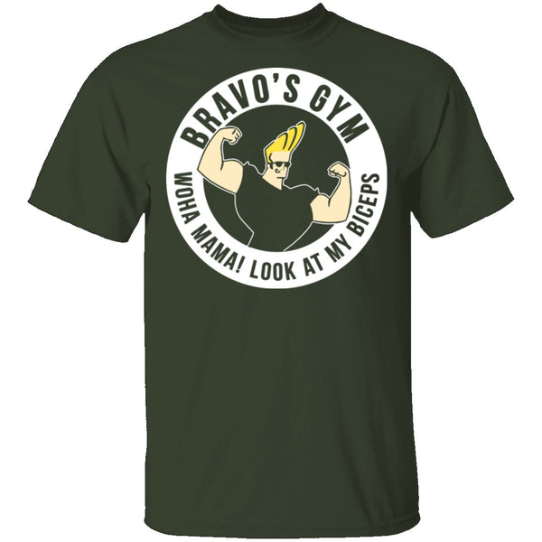 Bravo's Gym T-Shirt CustomCat