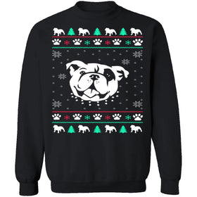 Bulldog Ugly Christmas Sweater CustomCat