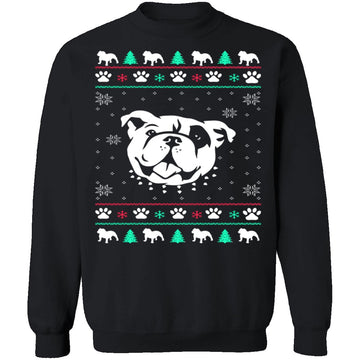Bulldog Ugly Christmas Sweater CustomCat