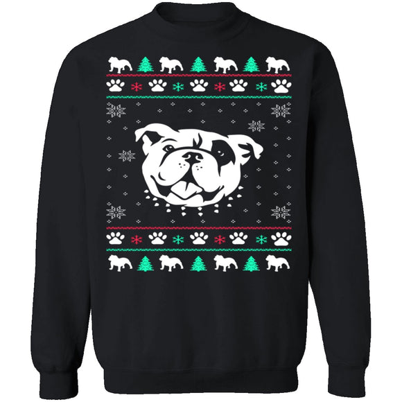 Bulldog Ugly Christmas Sweater CustomCat