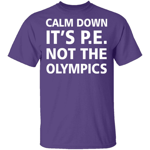 Calm Down It's P.E. T-Shirt CustomCat
