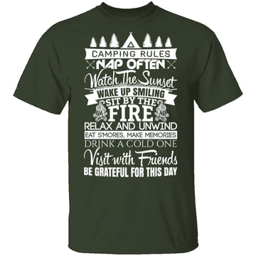 Camping Rules T-Shirt CustomCat