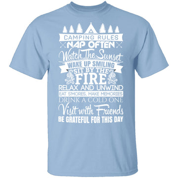 Camping Rules T-Shirt CustomCat