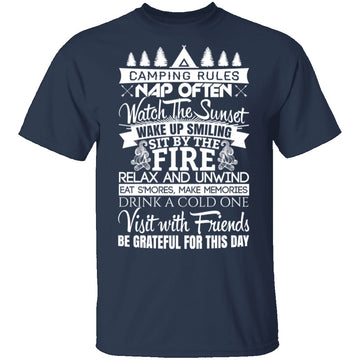 Camping Rules T-Shirt CustomCat