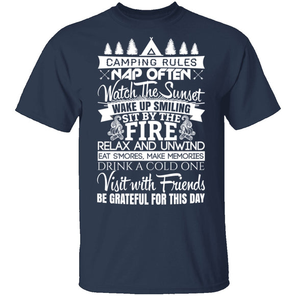 Camping Rules T-Shirt CustomCat
