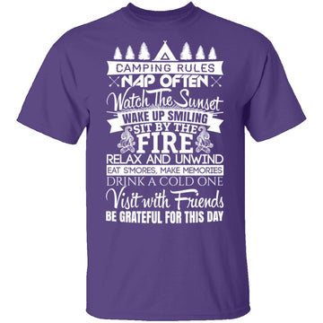 Camping Rules T-Shirt CustomCat
